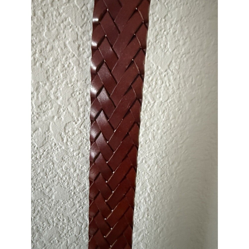 Handcrafted Braided Brown Genuine Leather Belt Size M made in Argentina